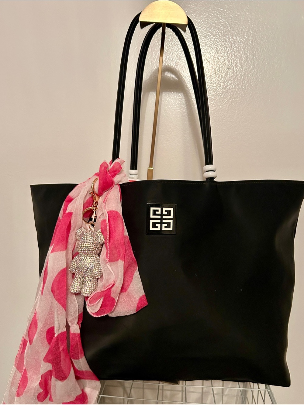 Givenchy Parfums Large Nylon Tote Bag.  Scarf and Bling Bear included